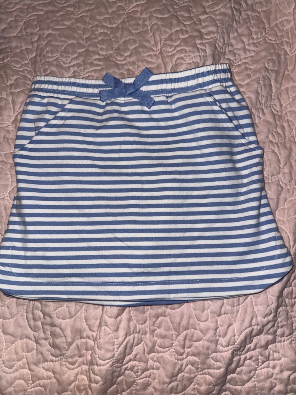 Cynthia Rowley Blue & White Striped skort with Bow Detail